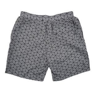 USA Palm Geo Blue 7" Inseam Reversible Swim Shorts - Size S